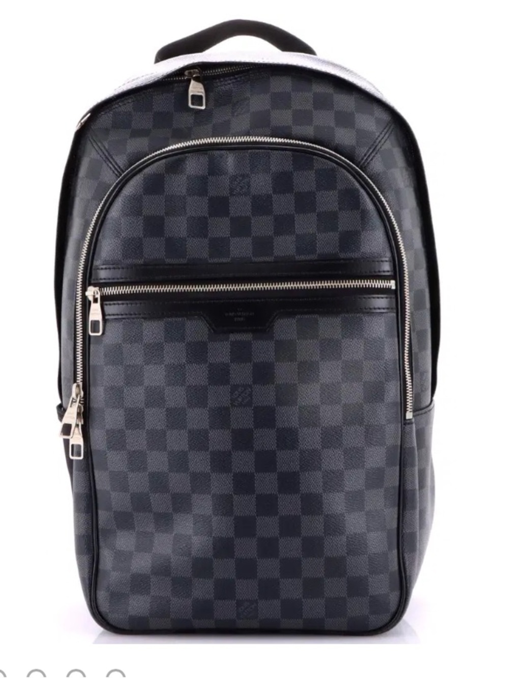 Louis Vuitton gray Coated Checkered Men's Backpack with Front Zip Pocket